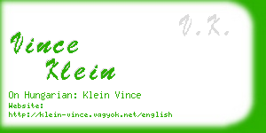 vince klein business card